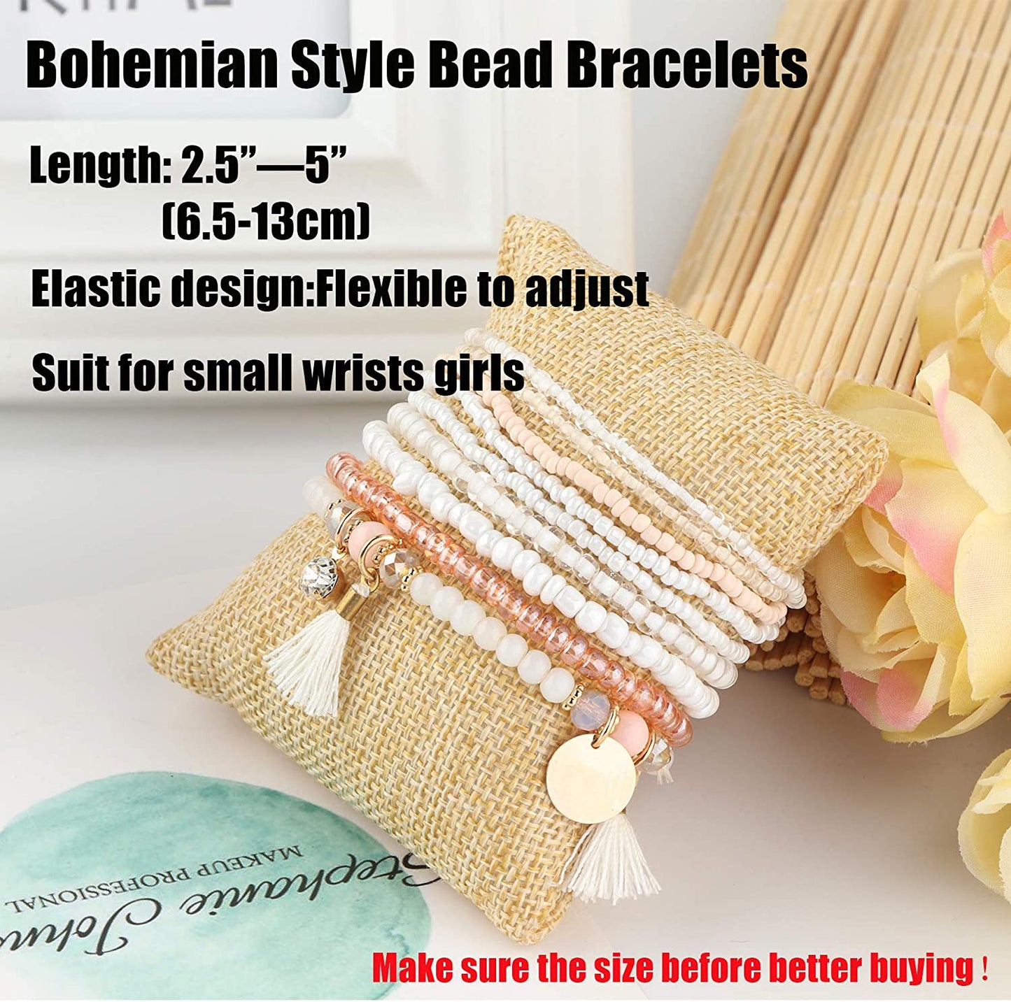 3-6 Sets Bohemian Beaded Multilayer Stretch Stackable Bracelet