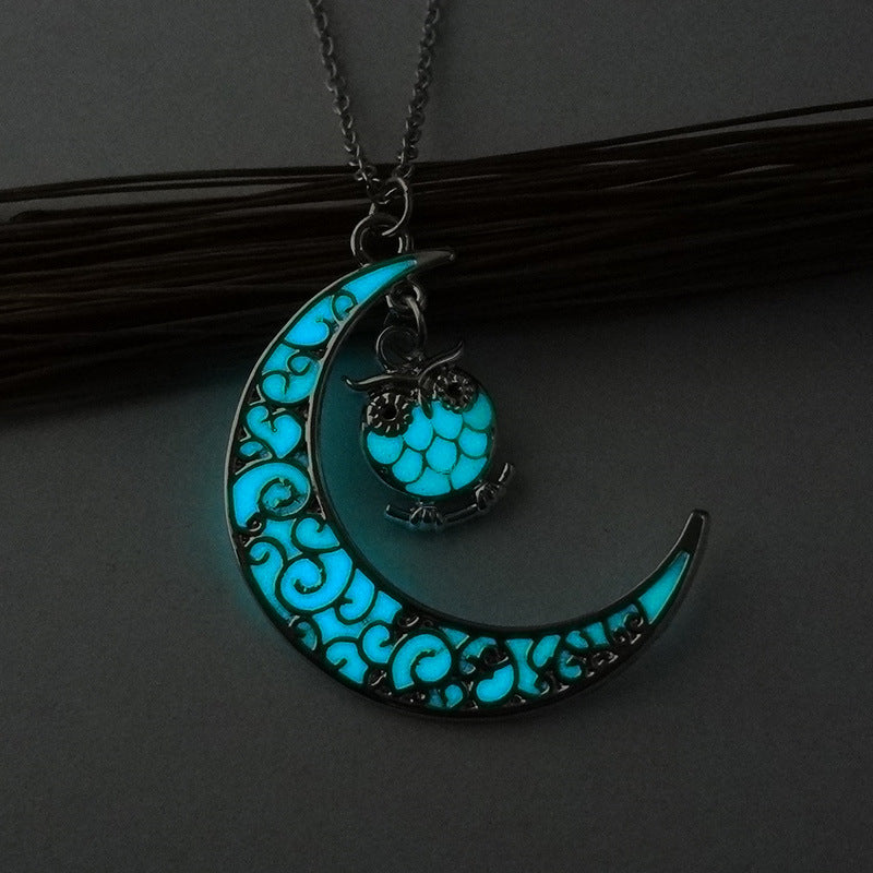 Owl Glow In Dark Pendant Chain Necklace for Women