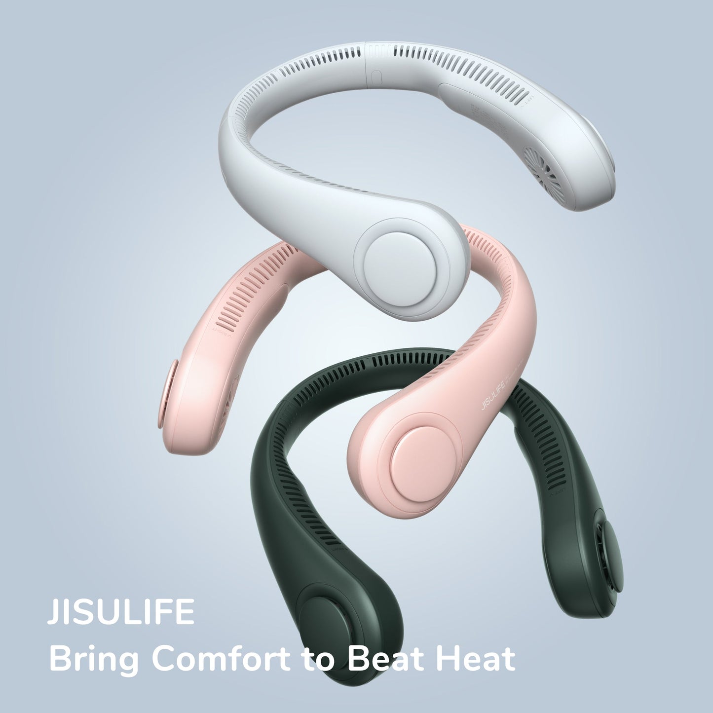 Portable Neck Fan, 4000 mAh Battery Powered Bladeless  w/ 3 Speeds