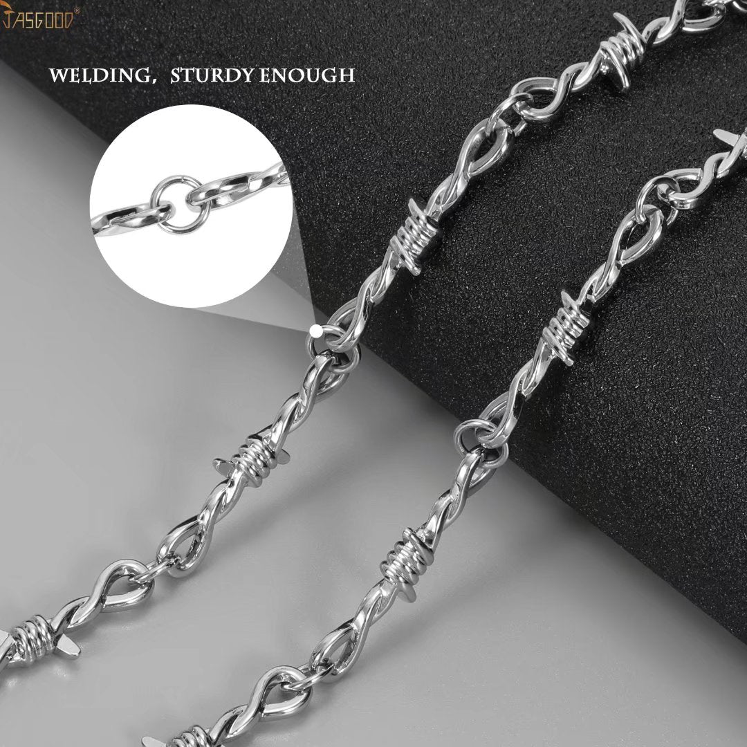 Punk Thorns Necklace Metal Chain for Men & Women