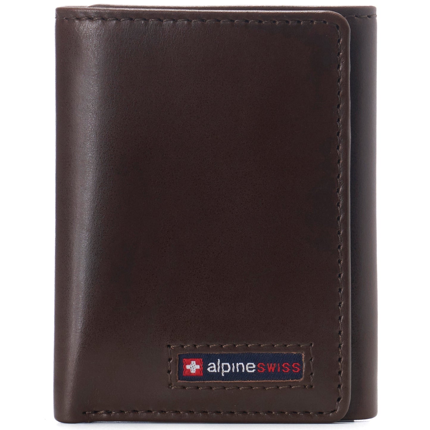 Mens RFID Protected Trifold Genuine Leather Wallet ID Window