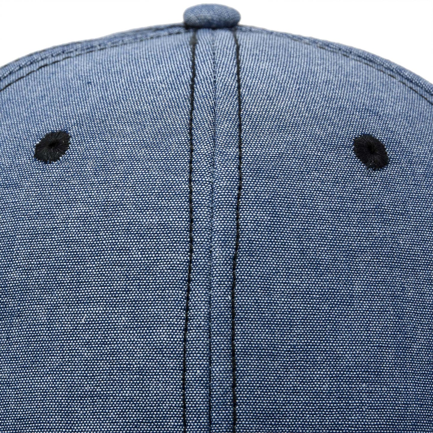 Men's Premium Flat Bill Snapback Chambray Hat 6 Panel Cap
