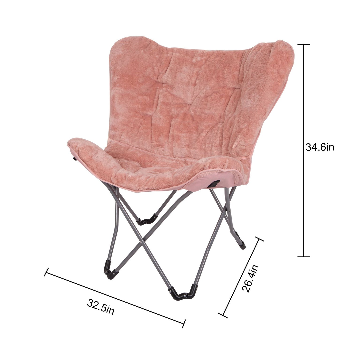 Faux Fur Butterfly Folding Chair