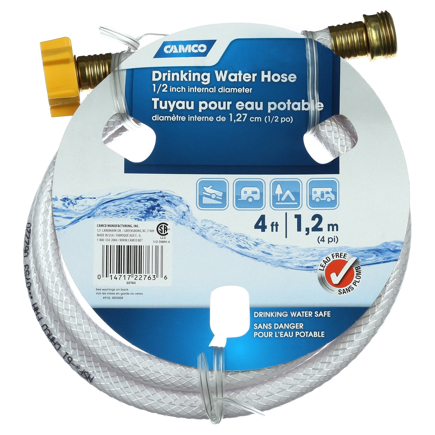 4' Drinking Water Hose 1/2" Inner Diameter