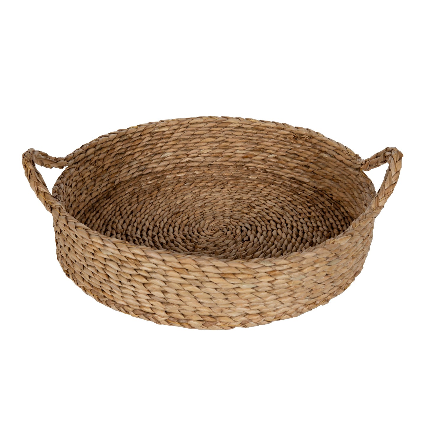 16" Round Natural Colored Water Hyacinth Woven Tray