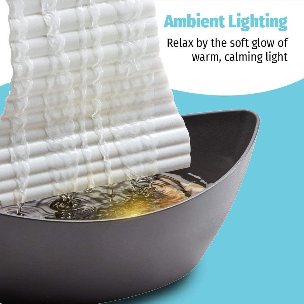 White Waters Relaxation Indoor  Fountain w/ LED