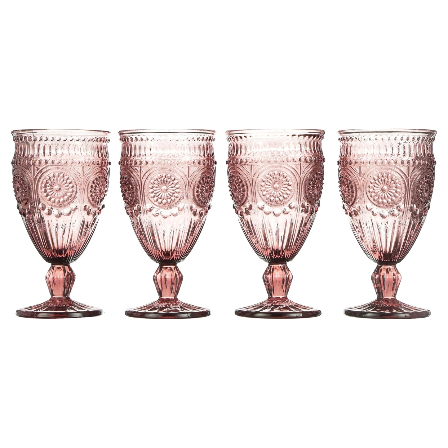 Set of 4 -12-Ounce Footed Glass Goblets