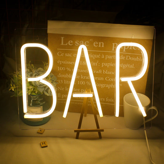 Bar Neon Sign Warm White 15.8'' x 11.9''