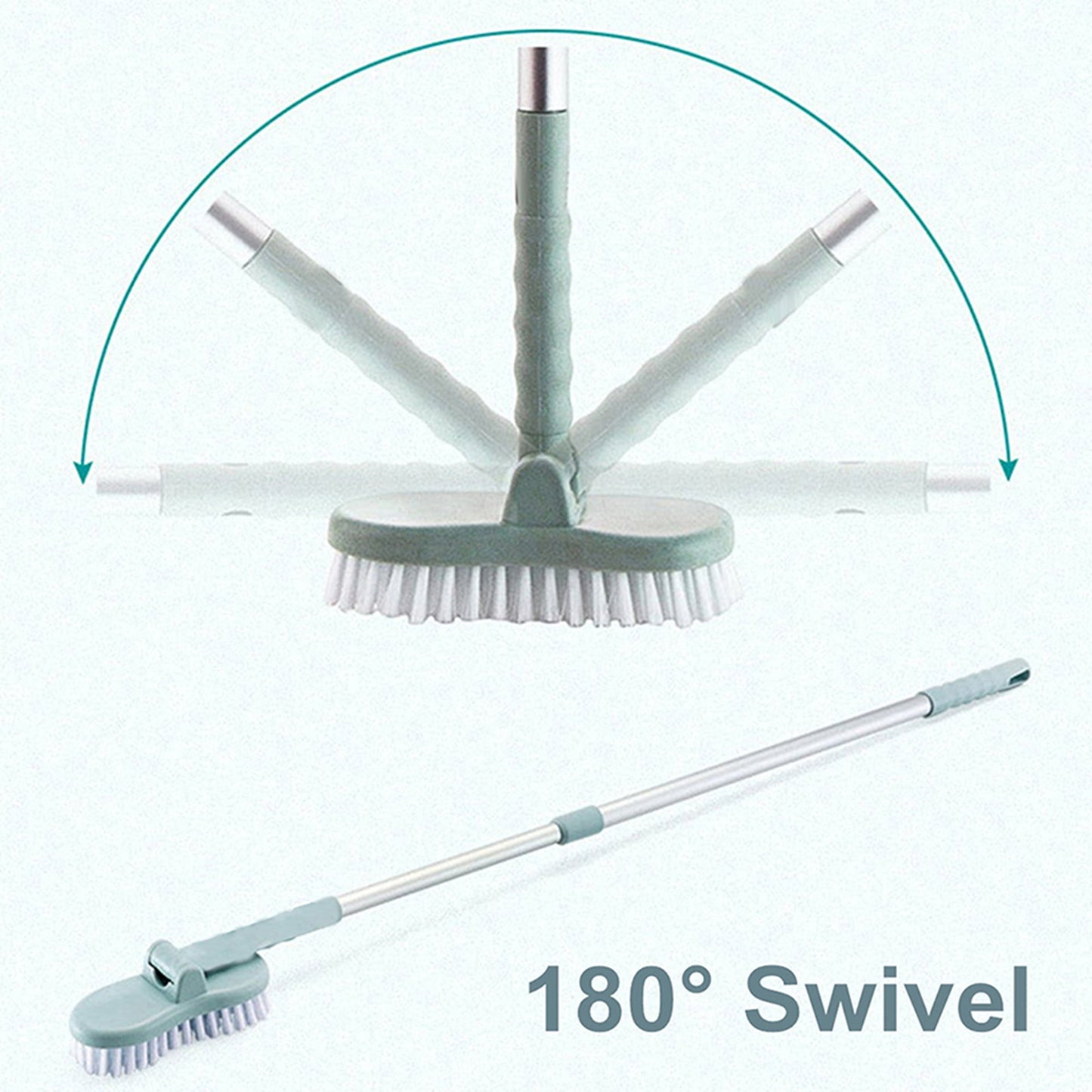 2 in 1 Stiff Bristle Floor Scrub Brush Adjustable Stainless Steel Handle