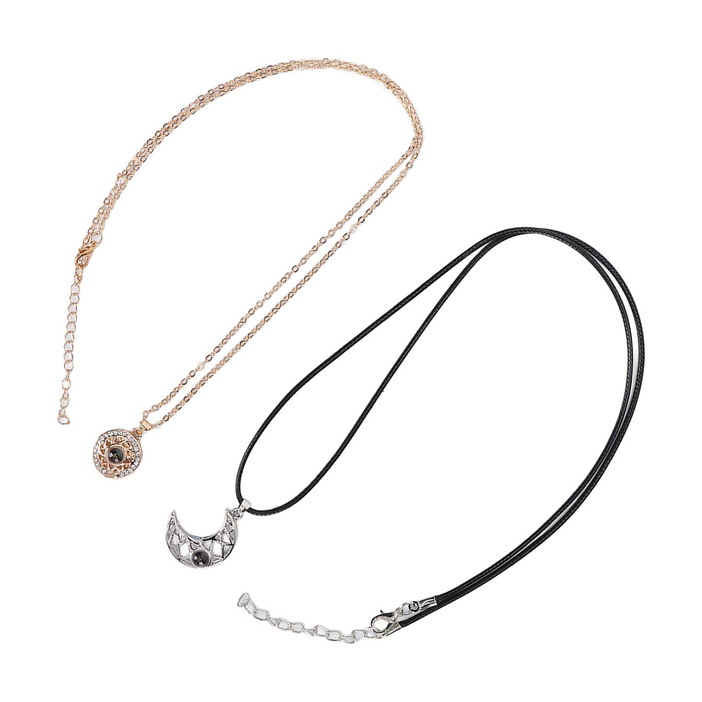 Magnetic Couple  I Love You Necklace Projection 100 Languages Magnetic Matching Sun and Moon Necklace Bracelets