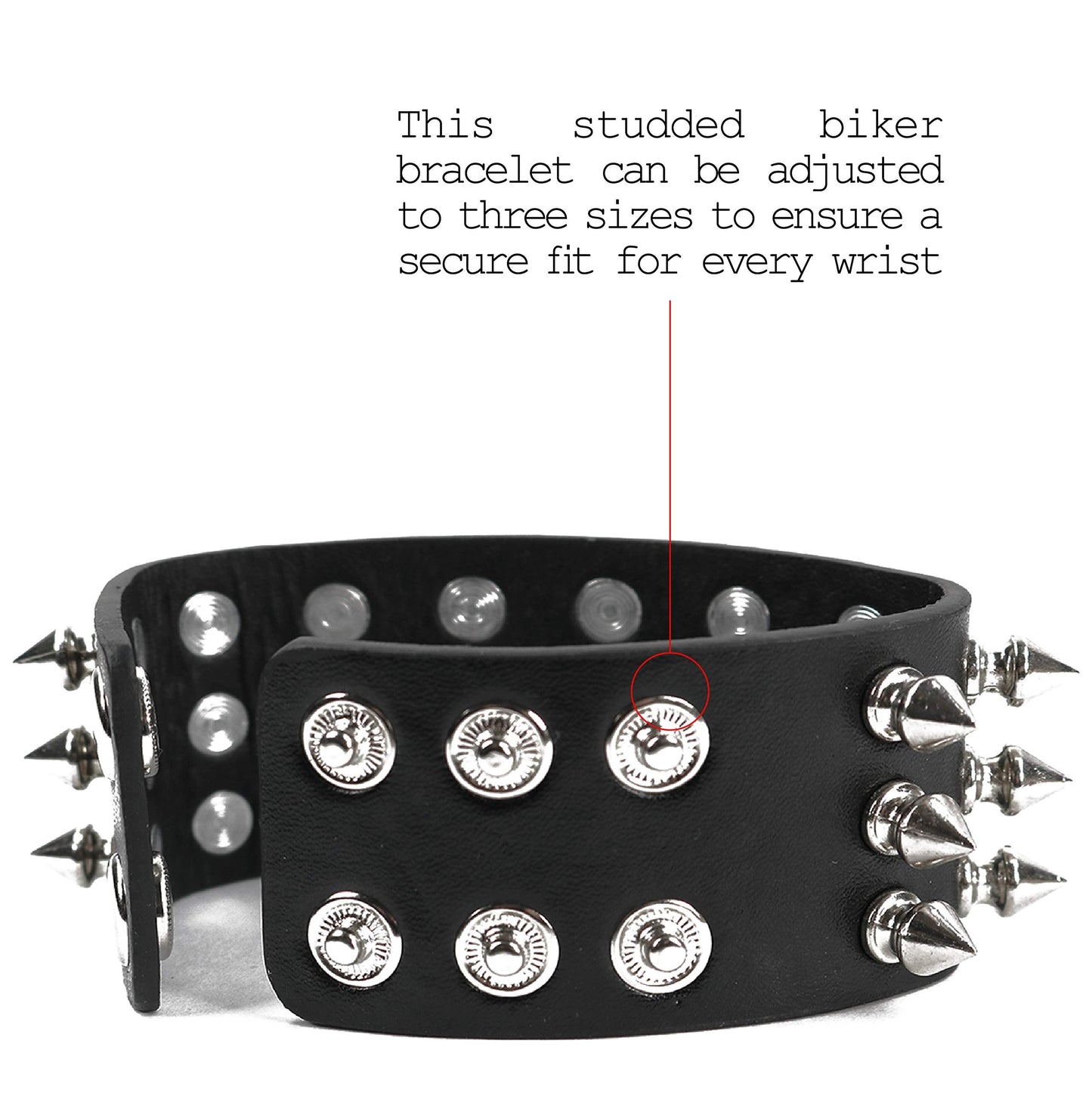 Skeleton Punk Leather Spike Bracelet for Men/Women