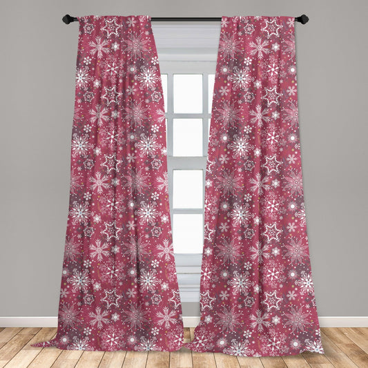 Christmas Snowflake Curtains 2 Panels Set