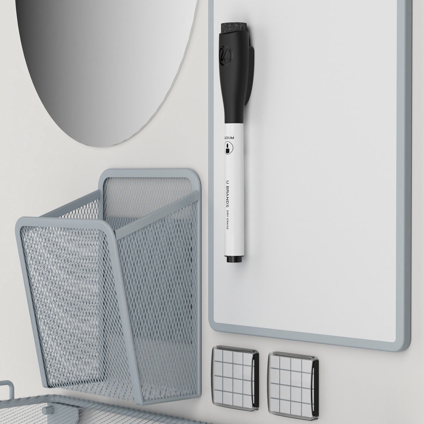 Locker Kit, 11 Piece Set, Shelf & Accessories, Gray