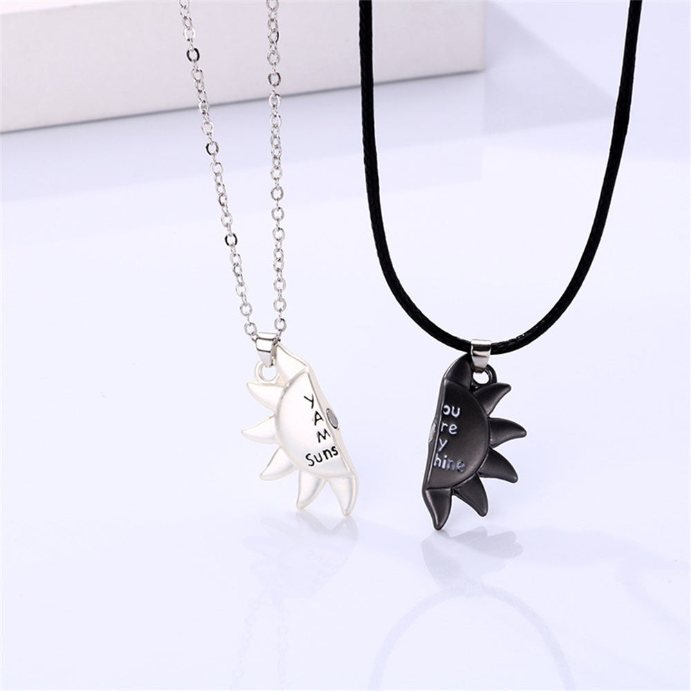 Magnetic Couple Necklace Matching Sunflower Necklaces for Him & Her