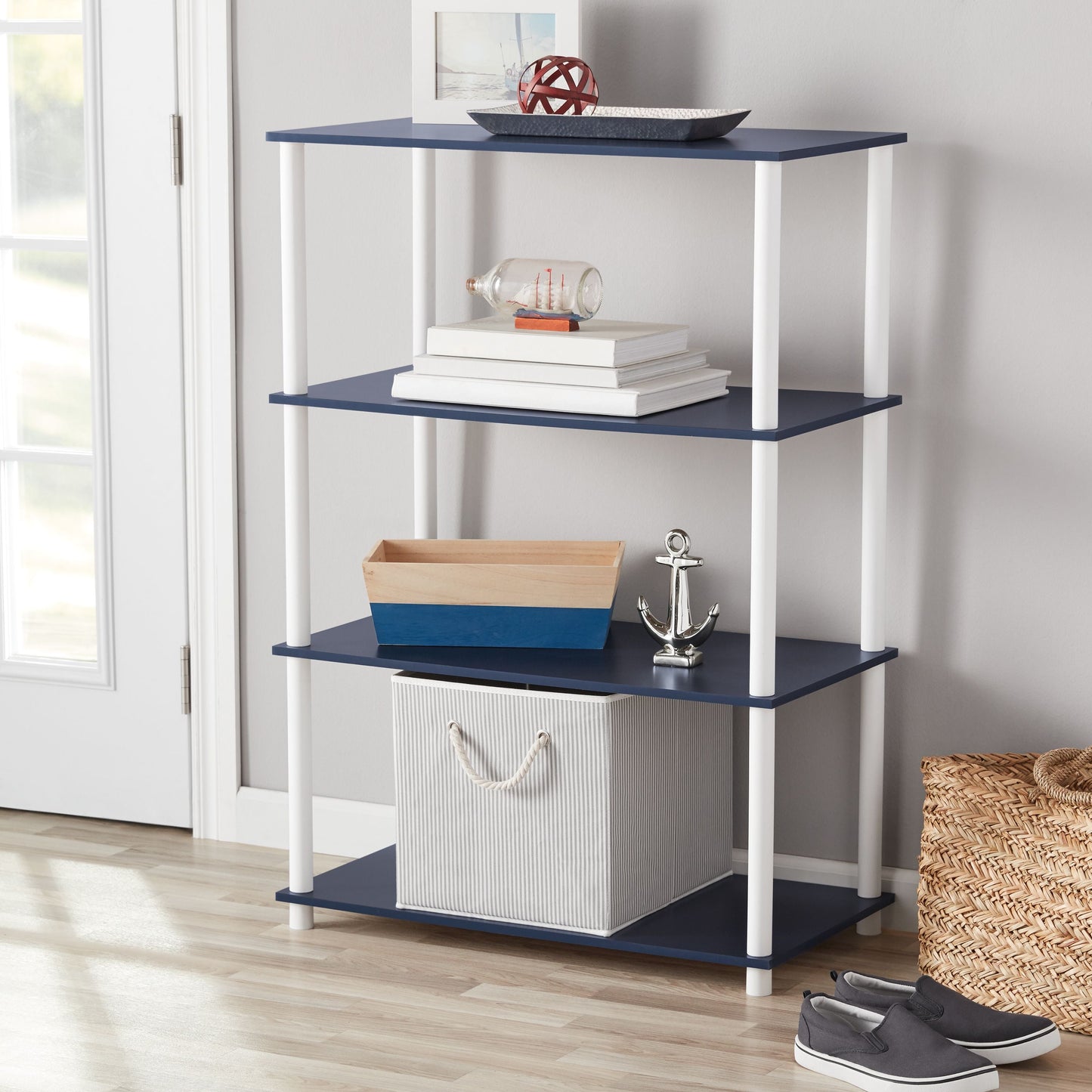 No Tools 4-Shelf Storage Bookshelf