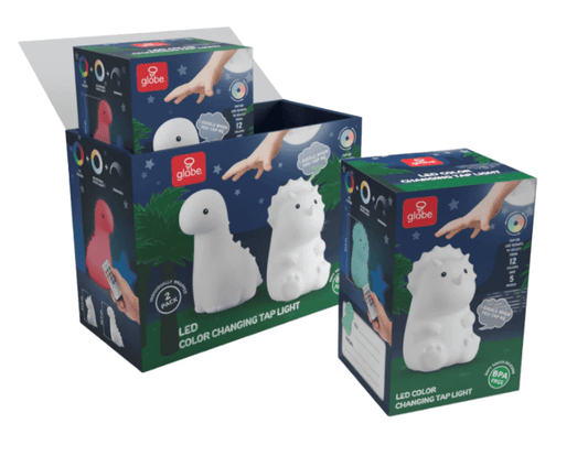 Globe Electric Dinosaur Duo Multicolor Changing LED Silicone Night Light