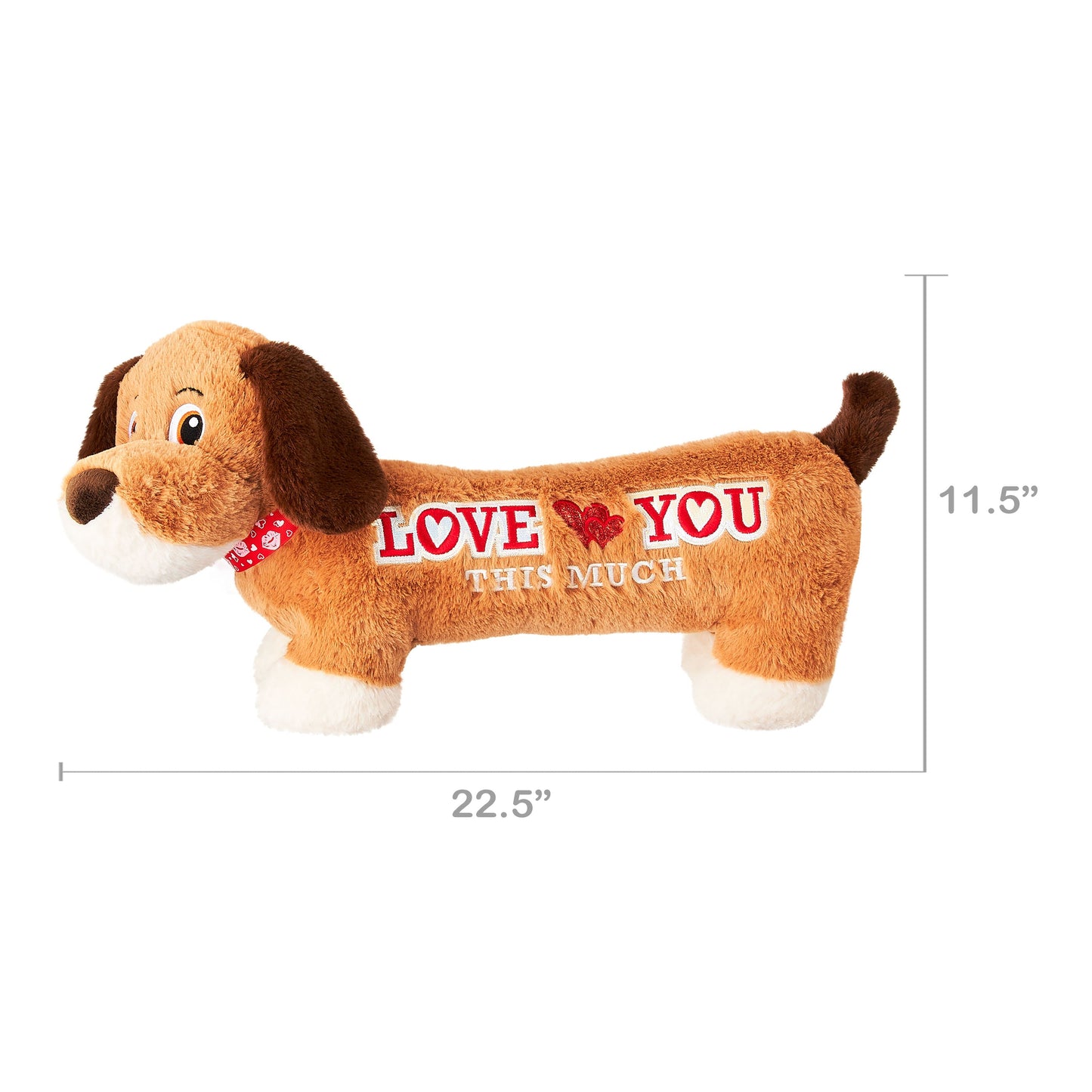Valentines Day Gift 20in Brown Dachshund Plush Toy