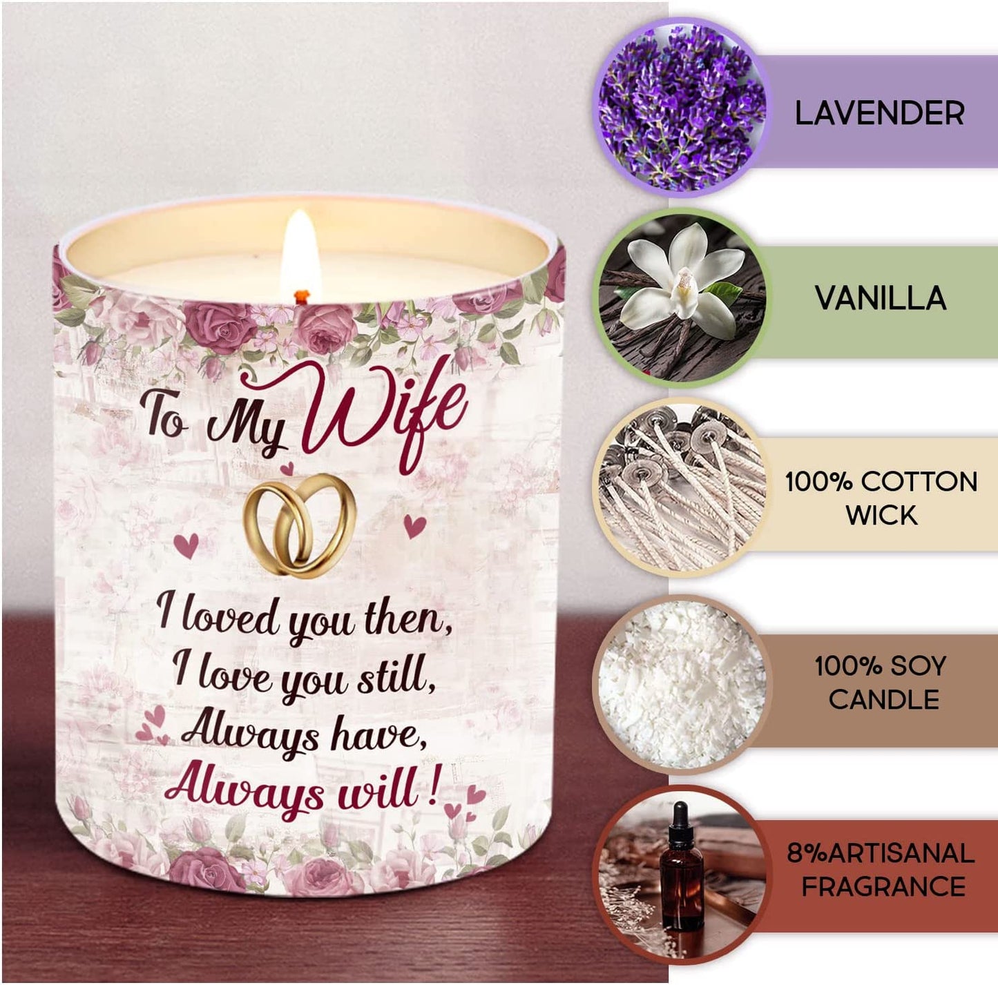 9 Oz Scented Candle Valentines Day Gifts for Wife from Husband