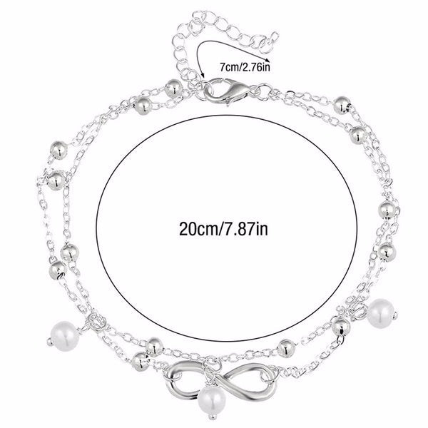 Women Ankle Bracelet Silver-Silver