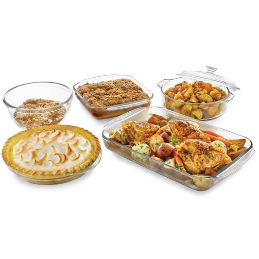 5-Piece Glass Casserole Baking Dish Set w/ 1 Cover