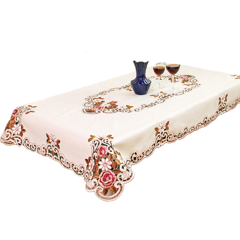 Tablecloth Rectangle/Square  Floral Cutwork Table Linen