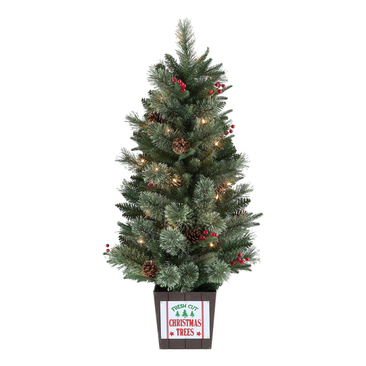3.5 Foot Pre-Lit Potted Cashmere Artificial Christmas Tree