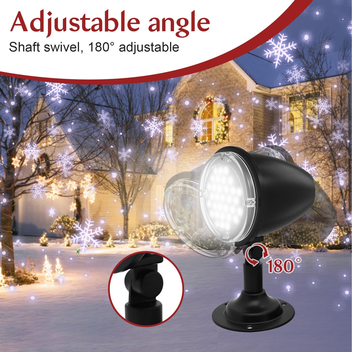 2 Pack Christmas Snowfall Projector Lights