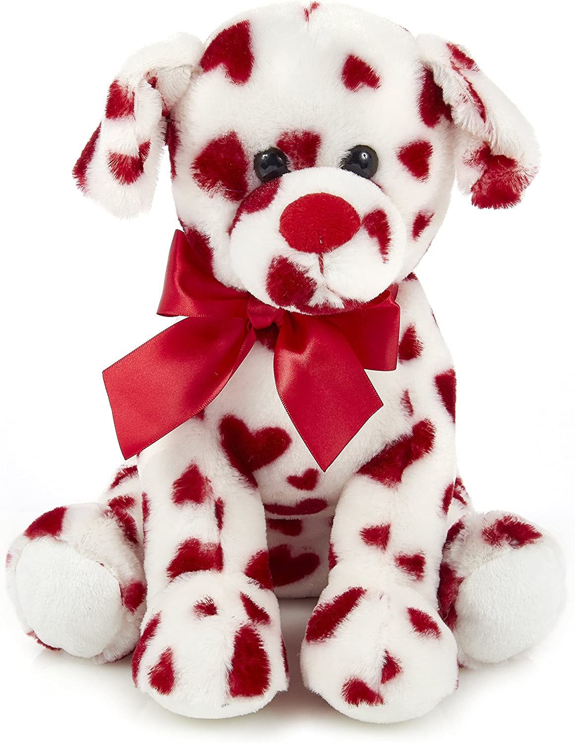 Romantic Rover Stuffed Animal Plush with Hearts & Bow Valentines Gift