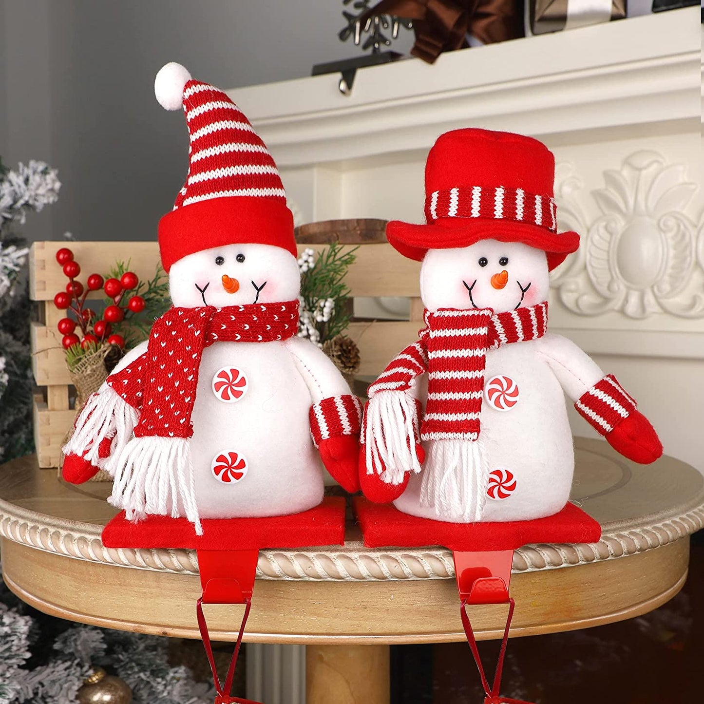 2 Pack Christmas Snowmen Stocking Holders