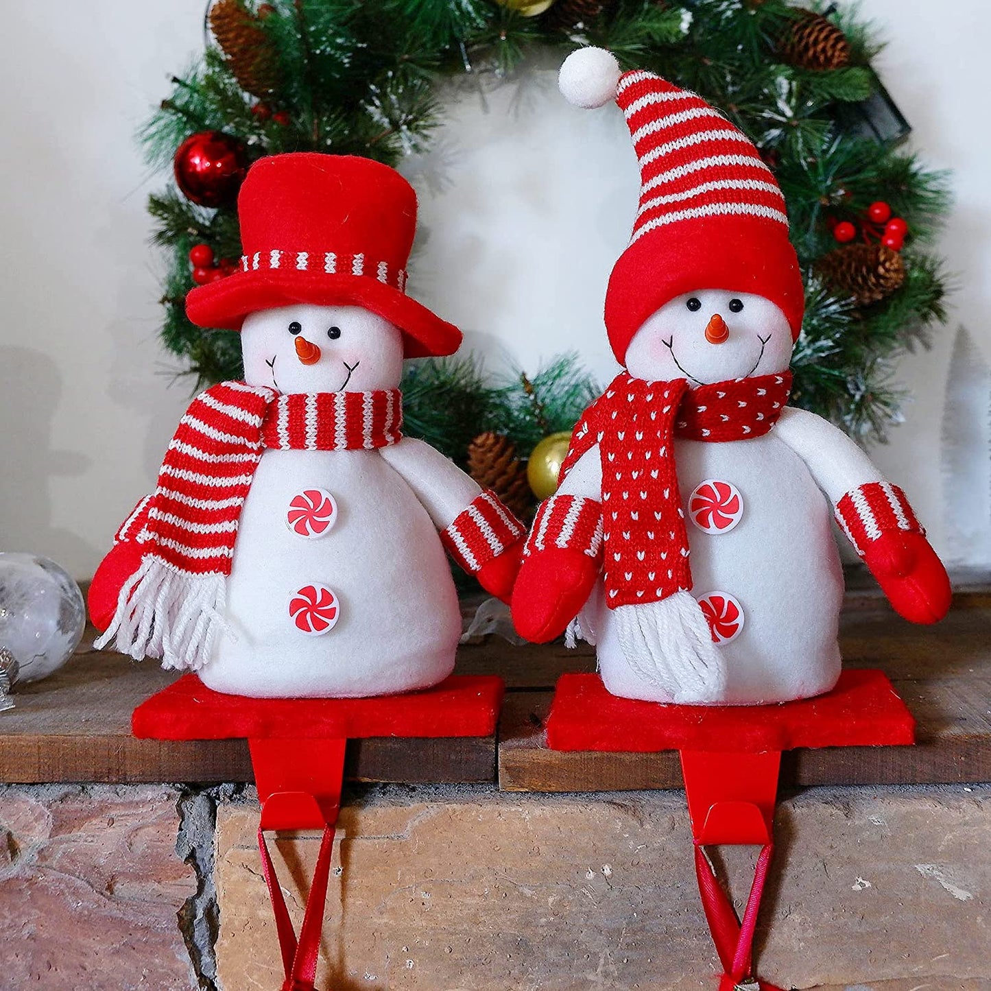 2 Pack Christmas Snowmen Stocking Holders