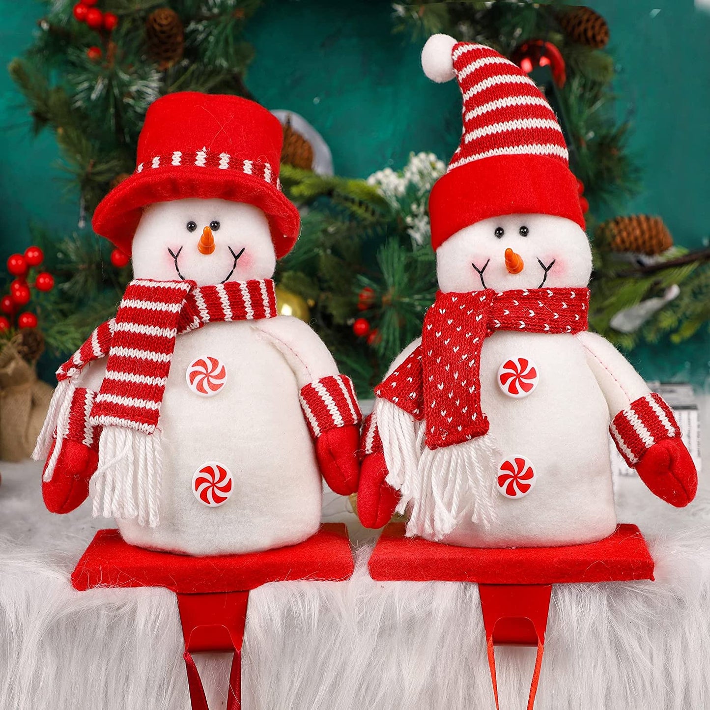 2 Pack Christmas Snowmen Stocking Holders