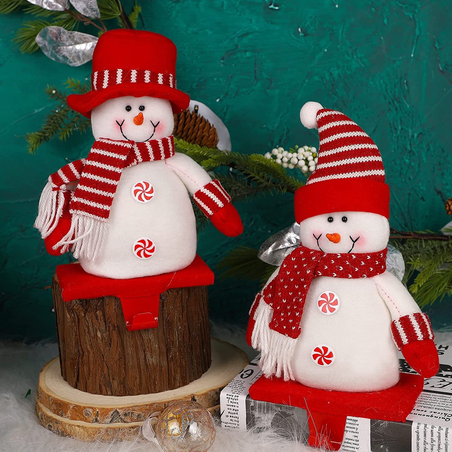 2 Pack Christmas Snowmen Stocking Holders