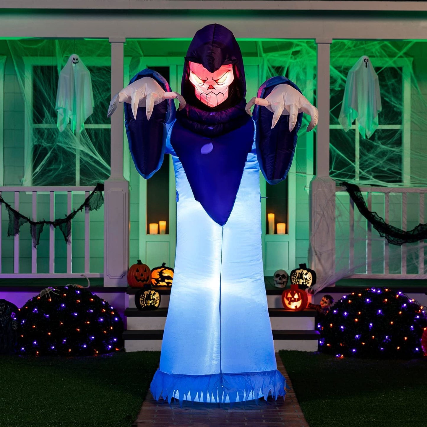 8 FT Halloween Inflatable Giant Spooky Warlock w/ Color Changing LEDs