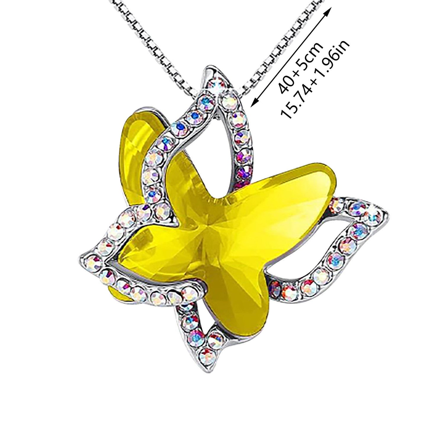 Crystal Butterfly Necklace for Women