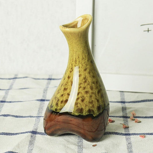 Vintage Glazed Ceramic Vase for Home Decoration