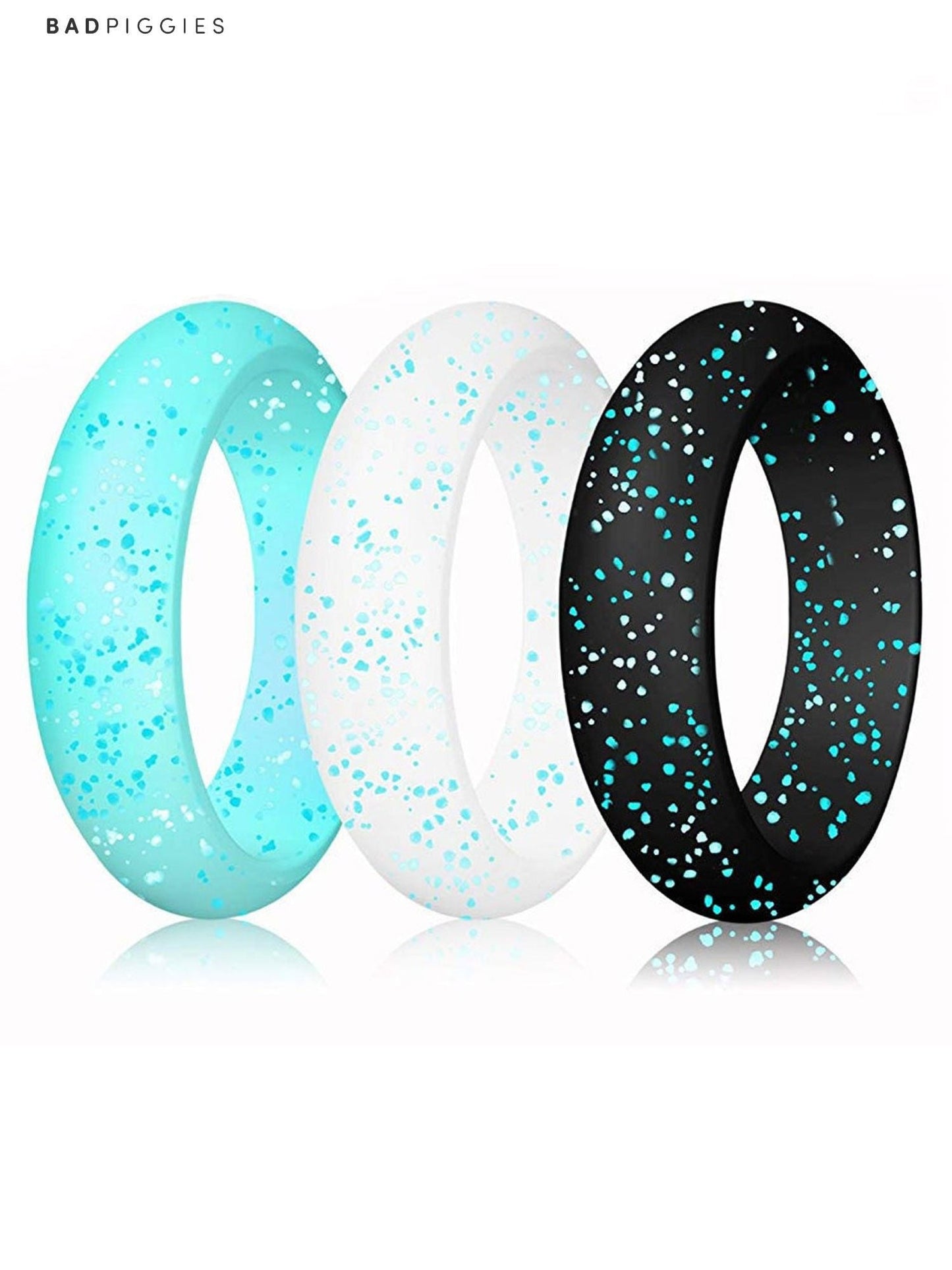 10Pcs Women Silicone Wedding Band/ Engagement Rings Set