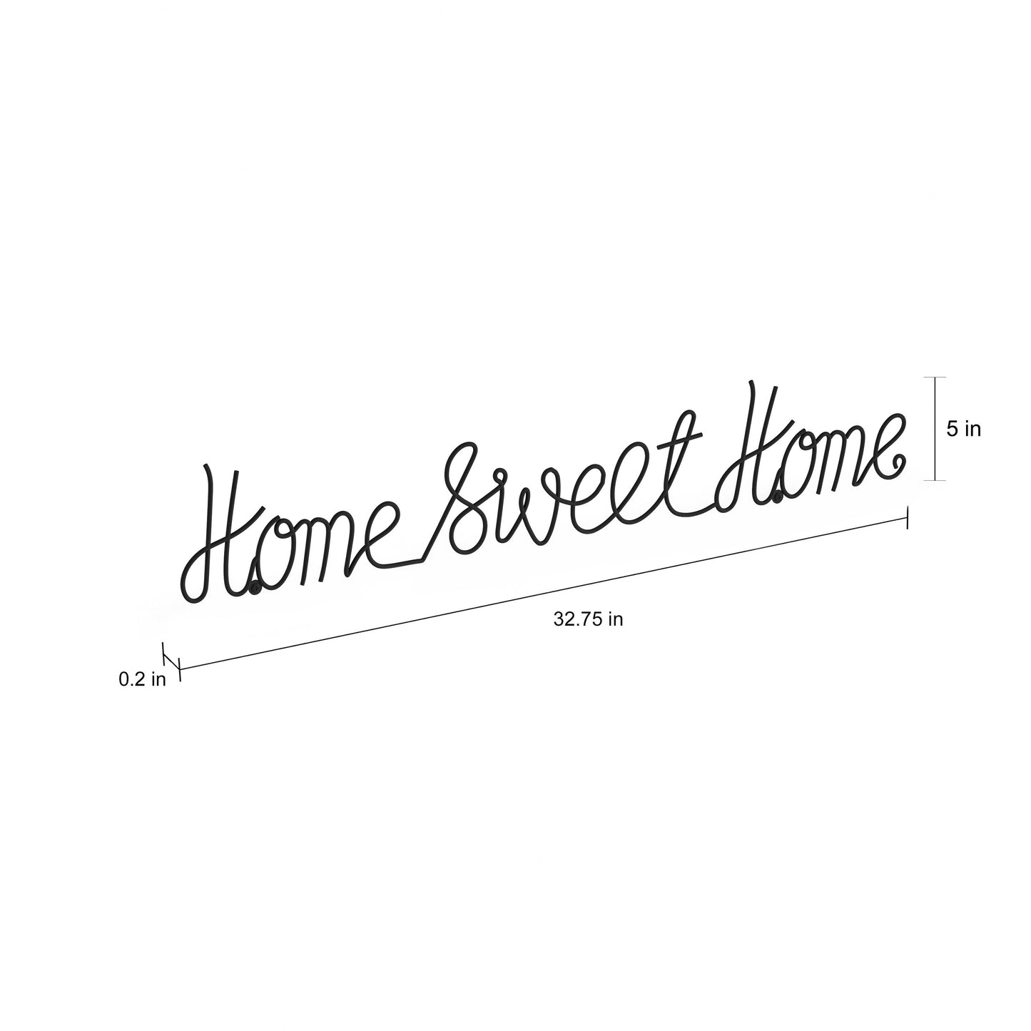 Metal Cut-out- Home Sweet Home Cursive 3D Word Sign Decor