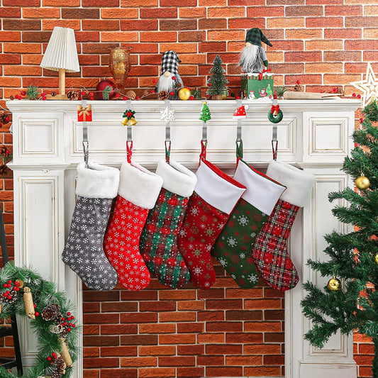 6 Pack Silver Christmas Stocking Holder