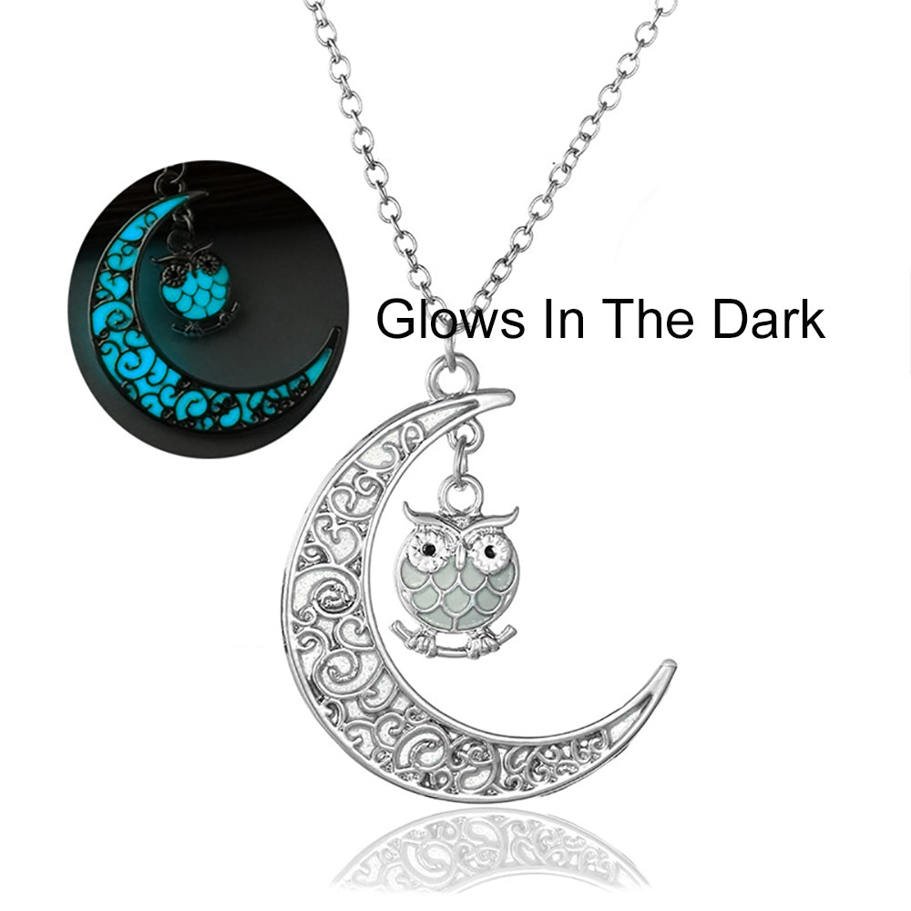 Owl Glow In Dark Pendant Chain Necklace for Women