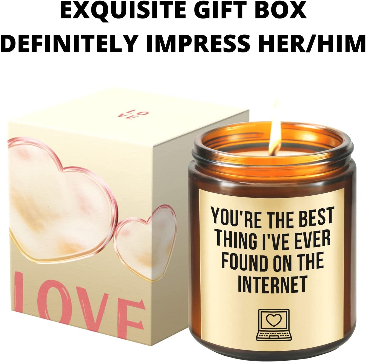 Valentines Day Romantic Gifts for Him Her - Lavender Candle
