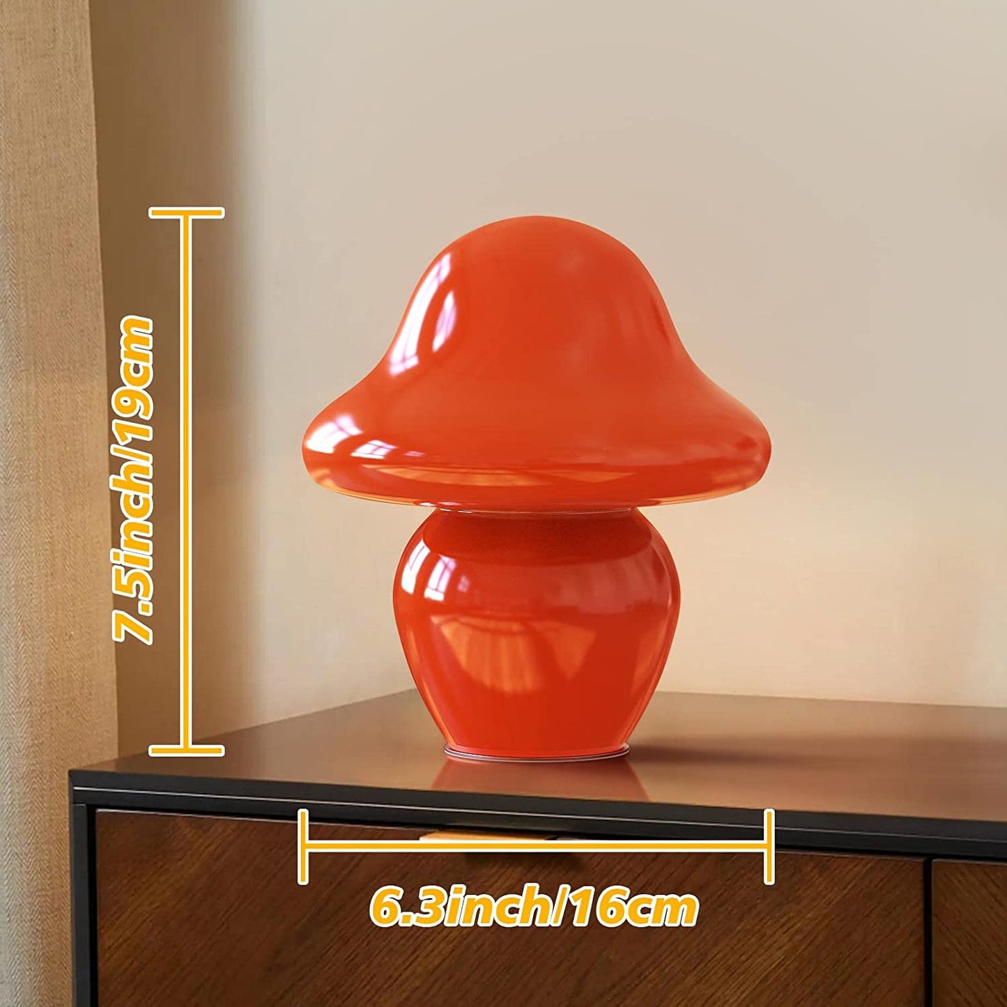 Dimmable Translucent  Glass Vintage Beside Mushroom Lamp