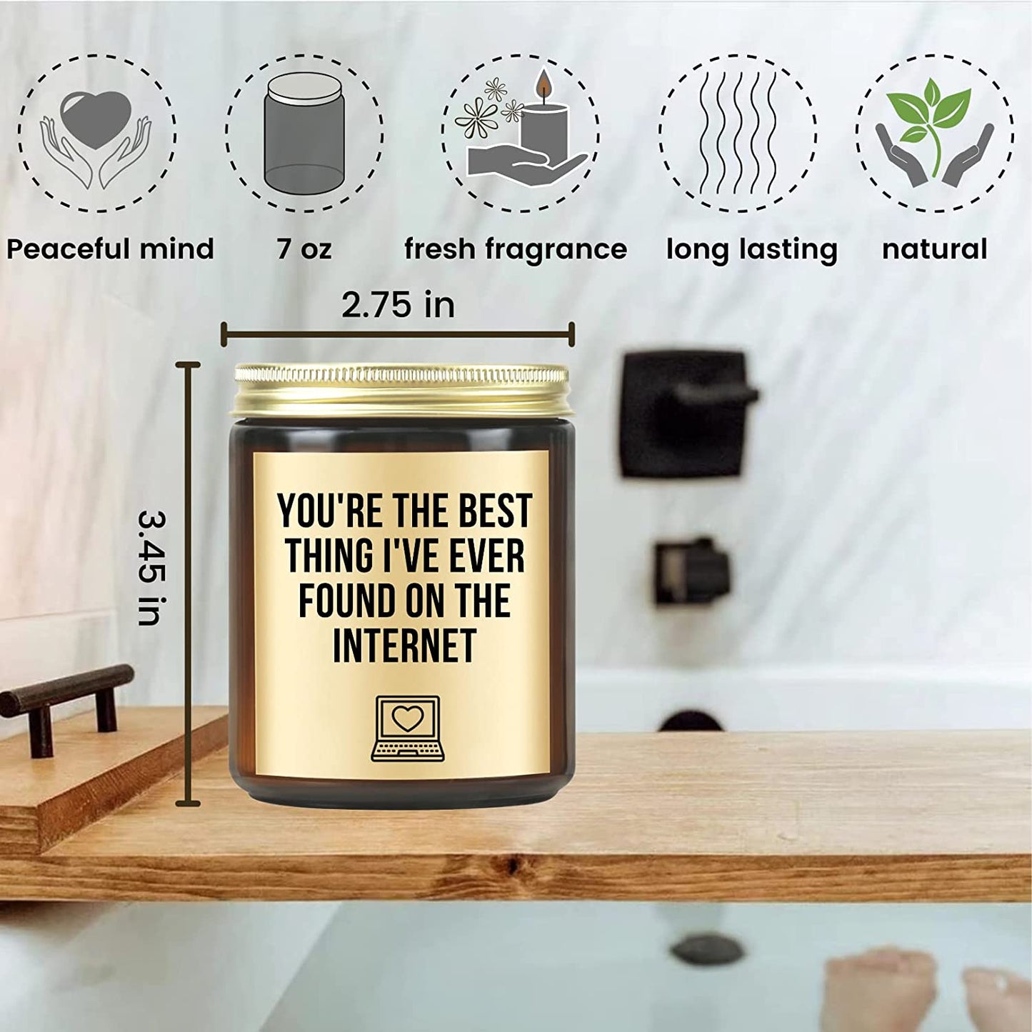 Valentines Day Romantic Gifts for Him Her - Lavender Candle