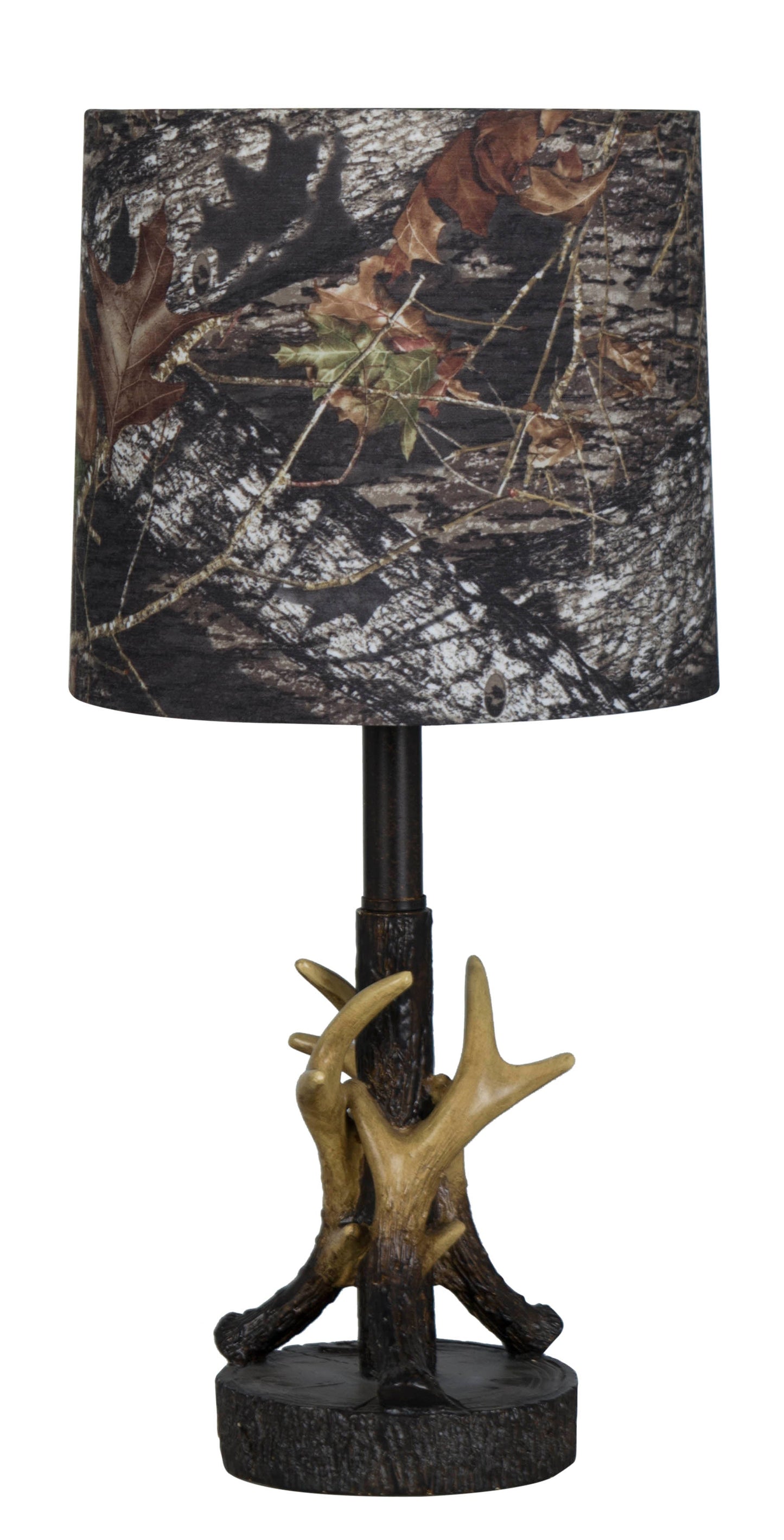 Rustic Deer Antler Accent Lamp, Dark Brown Wood tone