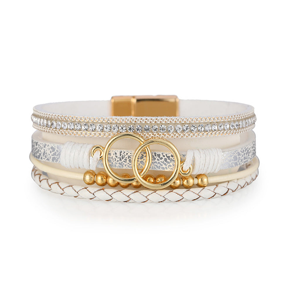 Wrap Bracelest for Women Leather Cuff Bangle Beaded