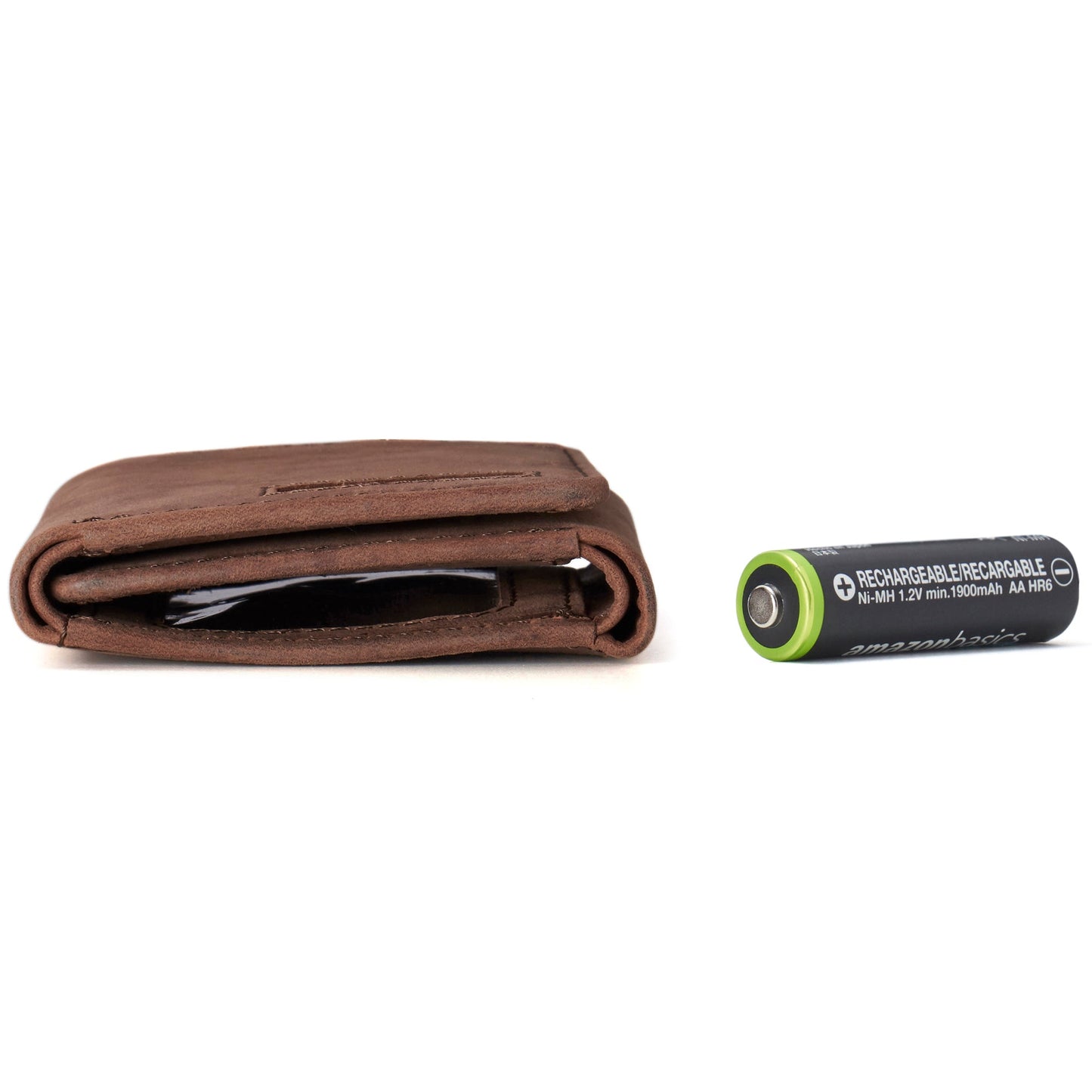 Mens RFID Protected Trifold Genuine Leather Wallet ID Window