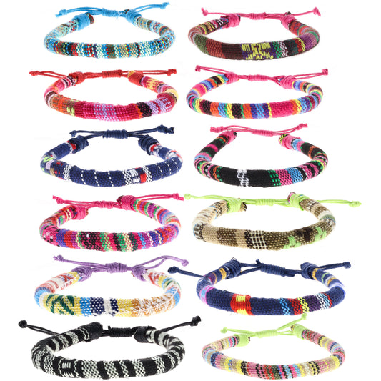 12 Pcs Unisex Adjustable Friendship Rope Bracelets