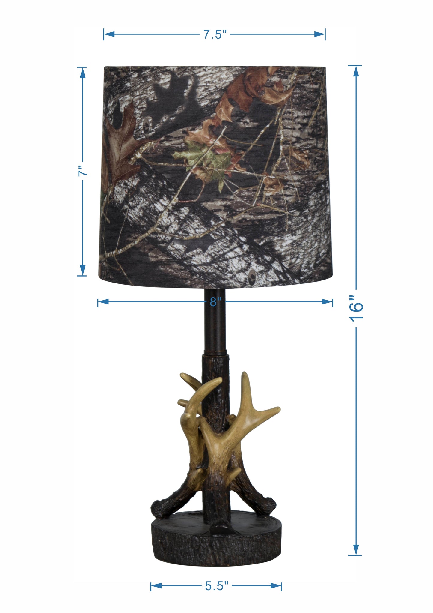 Rustic Deer Antler Accent Lamp, Dark Brown Wood tone