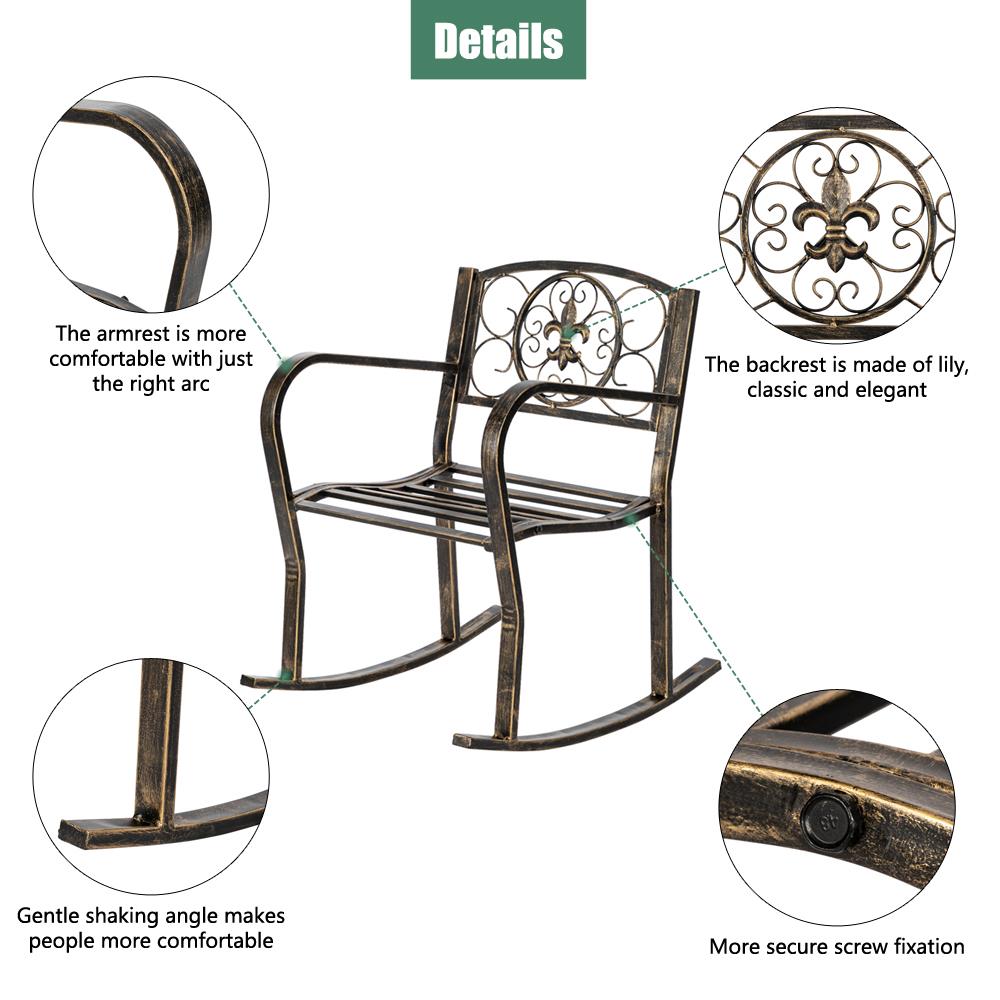 Metal Mid-Back Rocking Chair