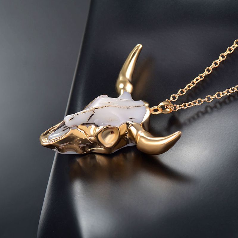 Vintage Hip Hop Bull Skull Necklace for Men