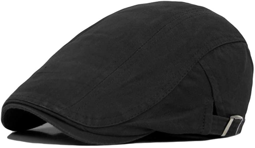 2 Pack Men's Cotton Flat Cap Ivy Gatsby Newsboy Hat (M)